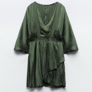 Zara Green Satin Jumpsuit